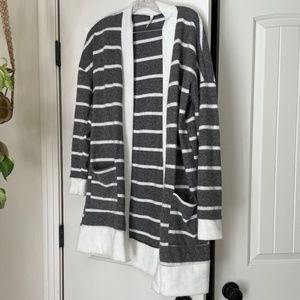 Beeson River Striped Cardigan with Pockets